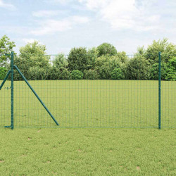 Ogrodzenie z słupkiem Zielony 1 x 10 m Stal i PVC
