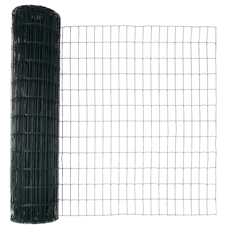 Ogrodzenie z słupkiem Zielony 1,2 x 10 m Stal i PVC