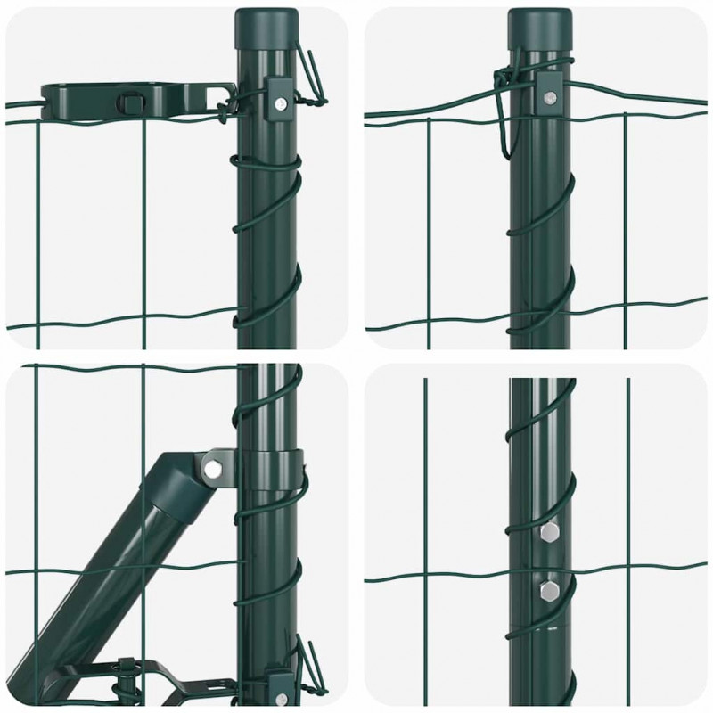 Ogrodzenie z słupkiem Zielony 1,2 x 10 m Stal i PVC