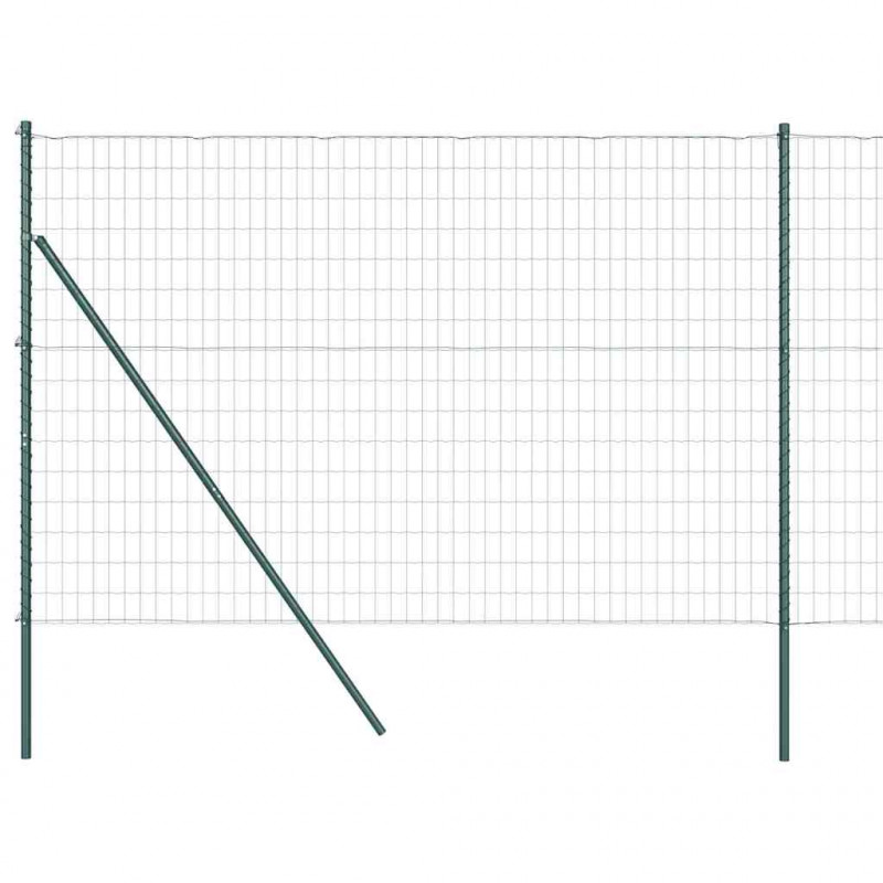 Ogrodzenie z słupkiem Zielony 1,5 x 10 m Stal i PVC