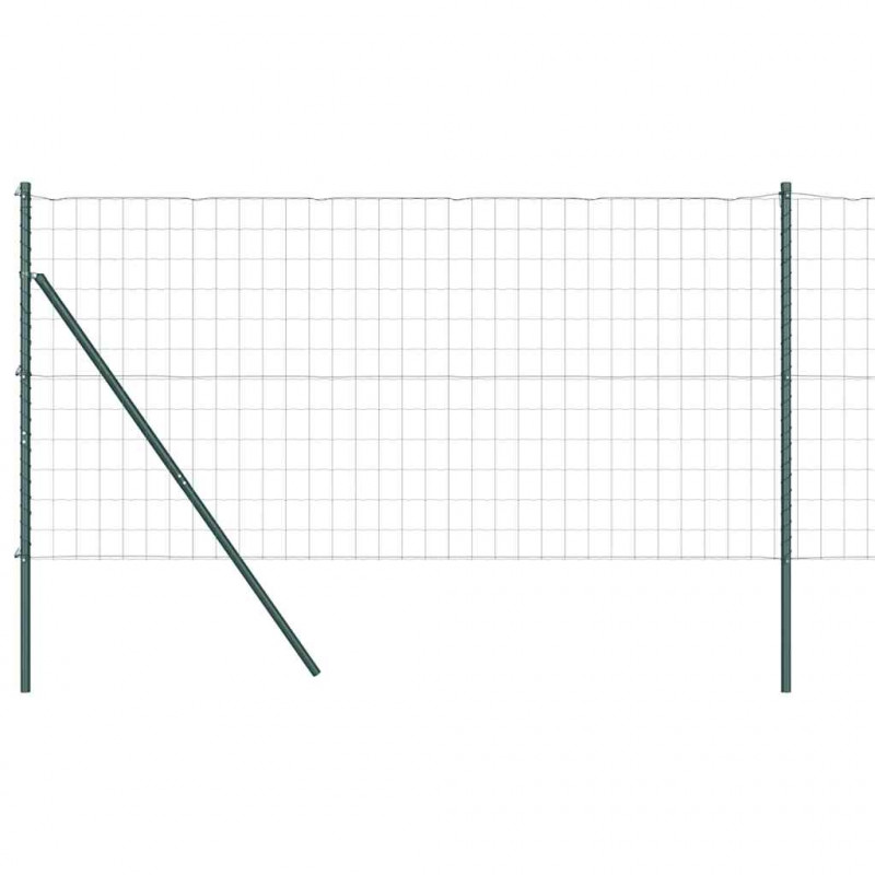 Ogrodzenie z słupkiem Zielony 1 x 10 m Stal i PVC