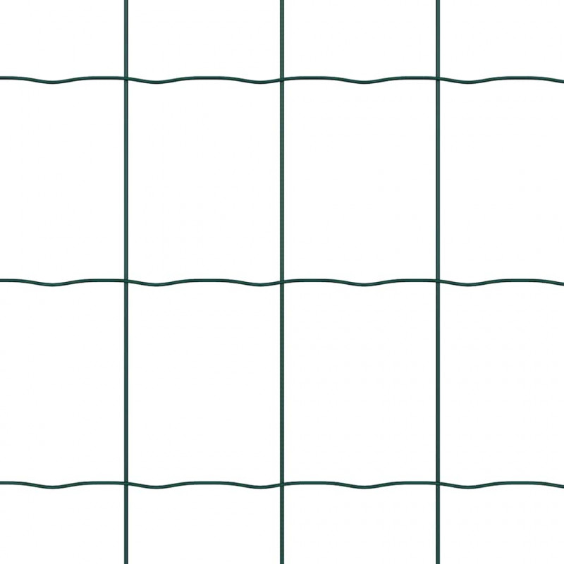 Ogrodzenie z słupkiem Zielony 1 x 10 m Stal i PVC