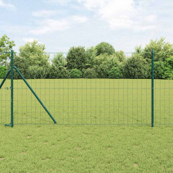 Ogrodzenie z słupkiem Zielony 1,4 x 10 m Stal i PVC