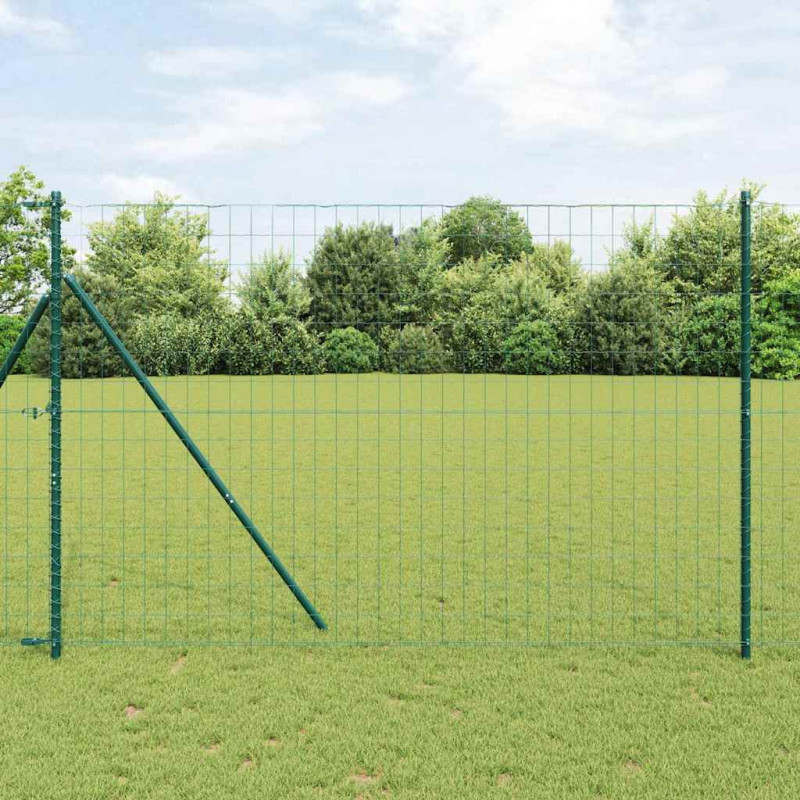 Ogrodzenie z słupkiem Zielony 1,6 x 10 m Stal i PVC