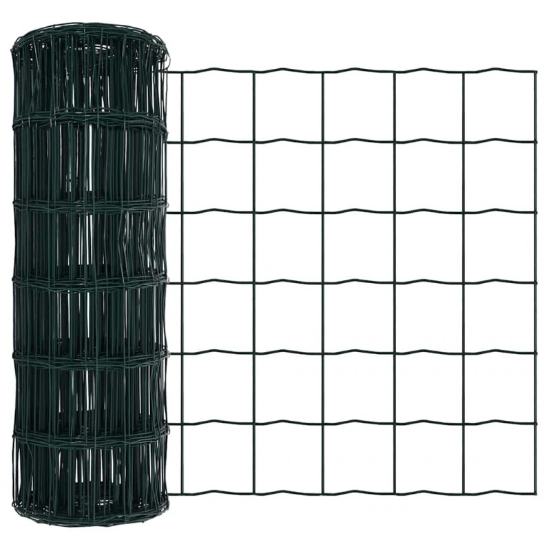 Ogrodzenie z słupkiem Zielony 0,8 x 10 m Stal
