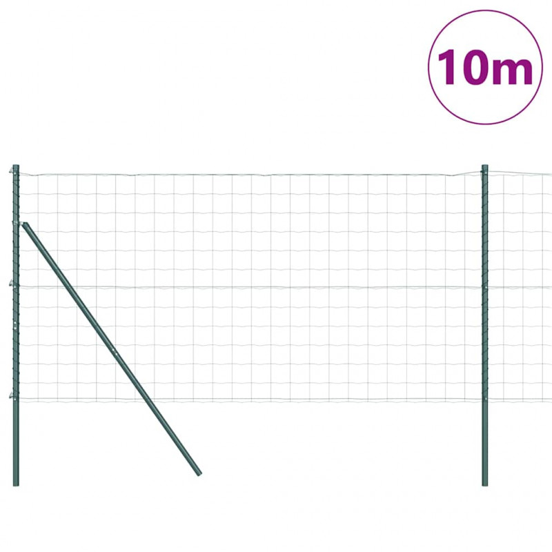 Ogrodzenie z słupkiem Zielony 1 x 10 m Stal