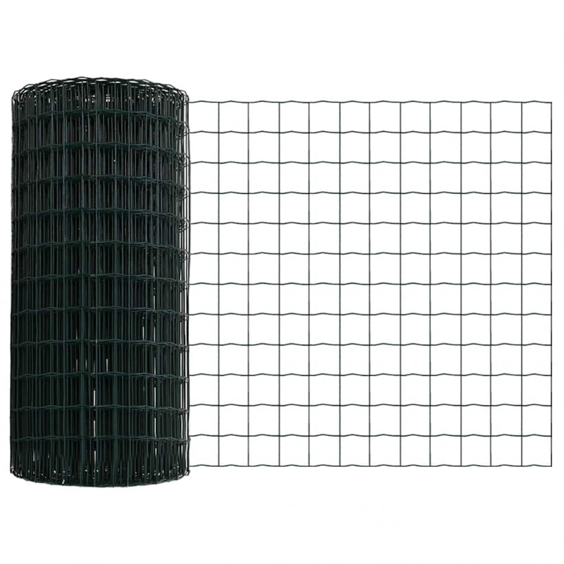 Ogrodzenie z słupkiem Zielony 0,4 x 25 m Stal i PVC