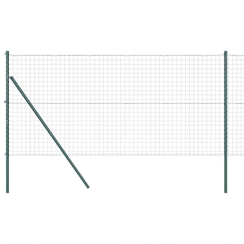 Ogrodzenie z słupkiem Zielony 1 x 25 m Stal i PVC