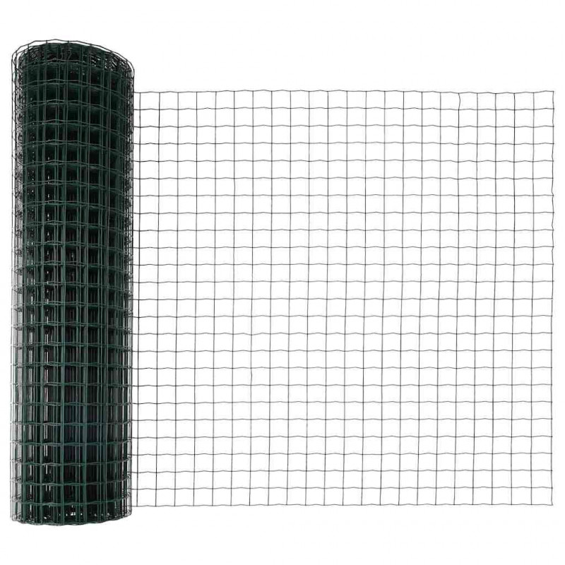 Ogrodzenie z słupkiem Zielony 1,2 x 25 m Stal i PVC