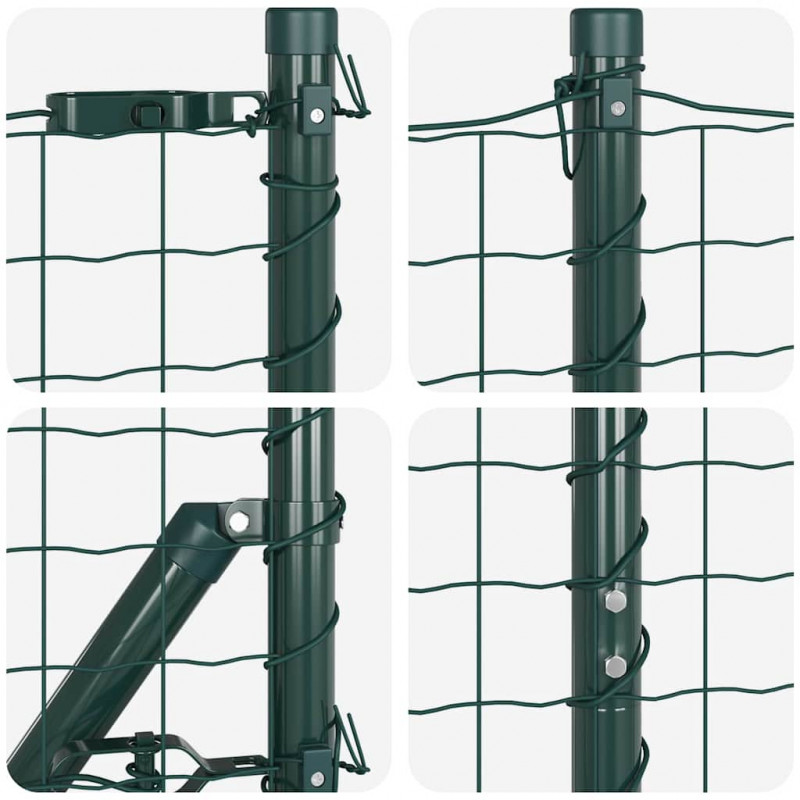 Ogrodzenie z słupkiem Zielony 1,2 x 25 m Stal i PVC