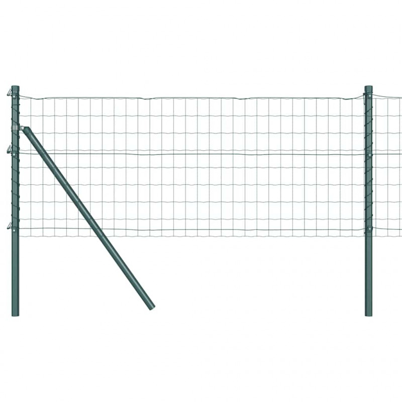 Ogrodzenie z słupkiem Zielony 0,4 x 25 m Stal i PVC