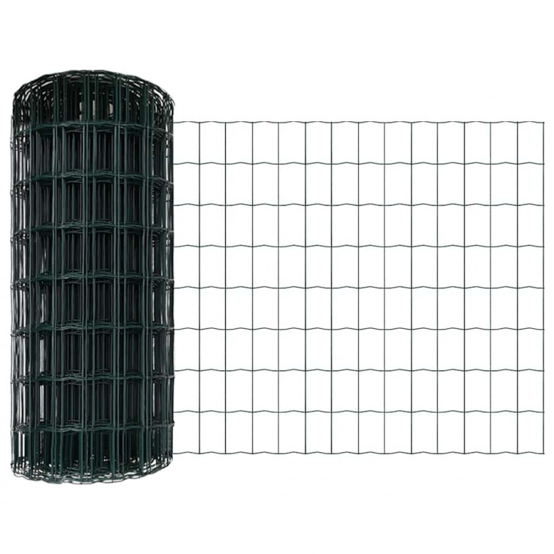 Ogrodzenie z słupkiem Zielony 0,8 x 25 m Stal i PVC