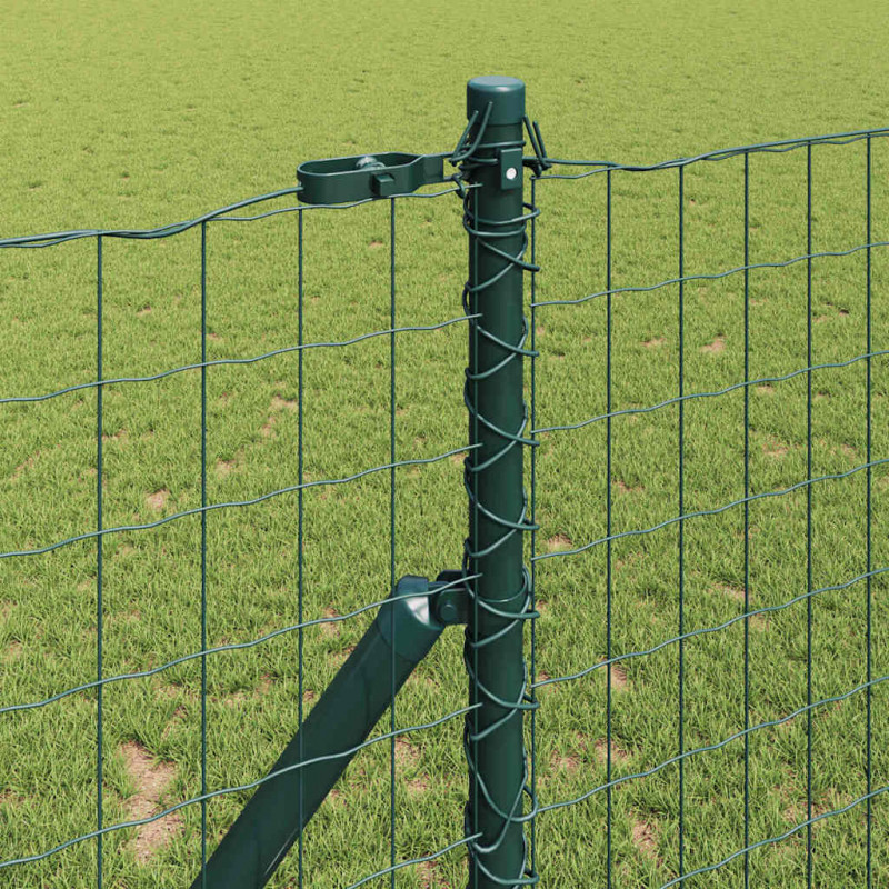 Ogrodzenie z słupkiem Zielony 1 x 25 m Stal i PVC