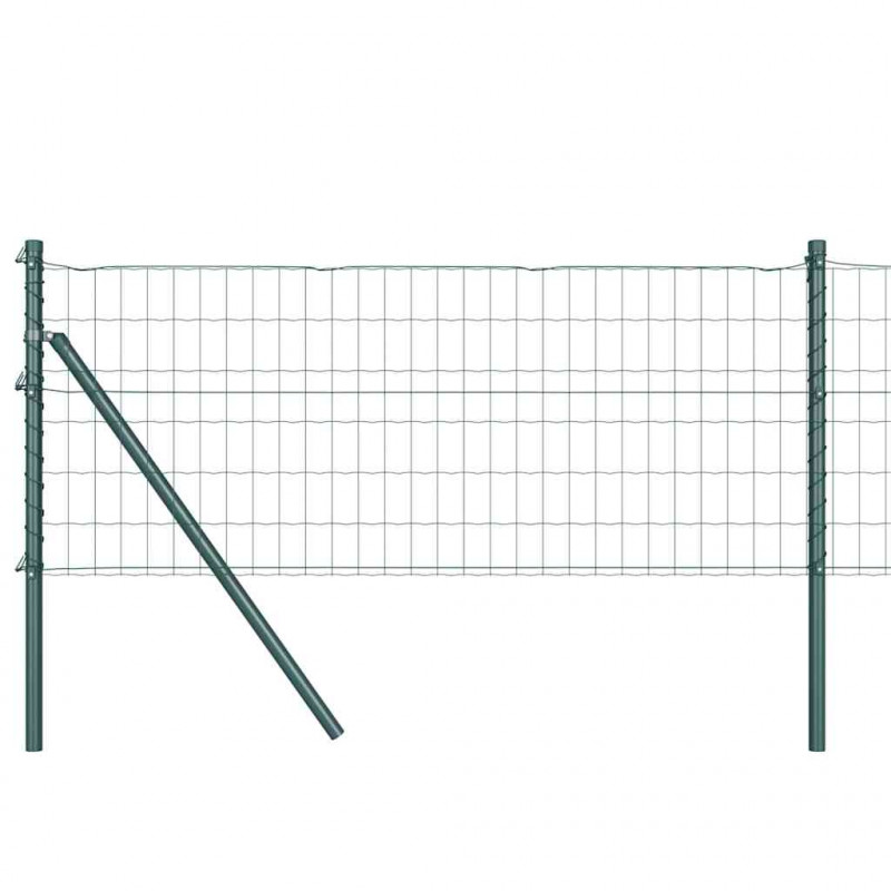 Ogrodzenie z słupkiem Zielony 0,4 x 25 m Stal i PVC