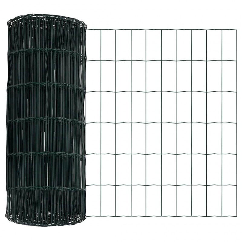 Ogrodzenie z słupkiem Zielony 0,6 x 25 m Stal i PVC