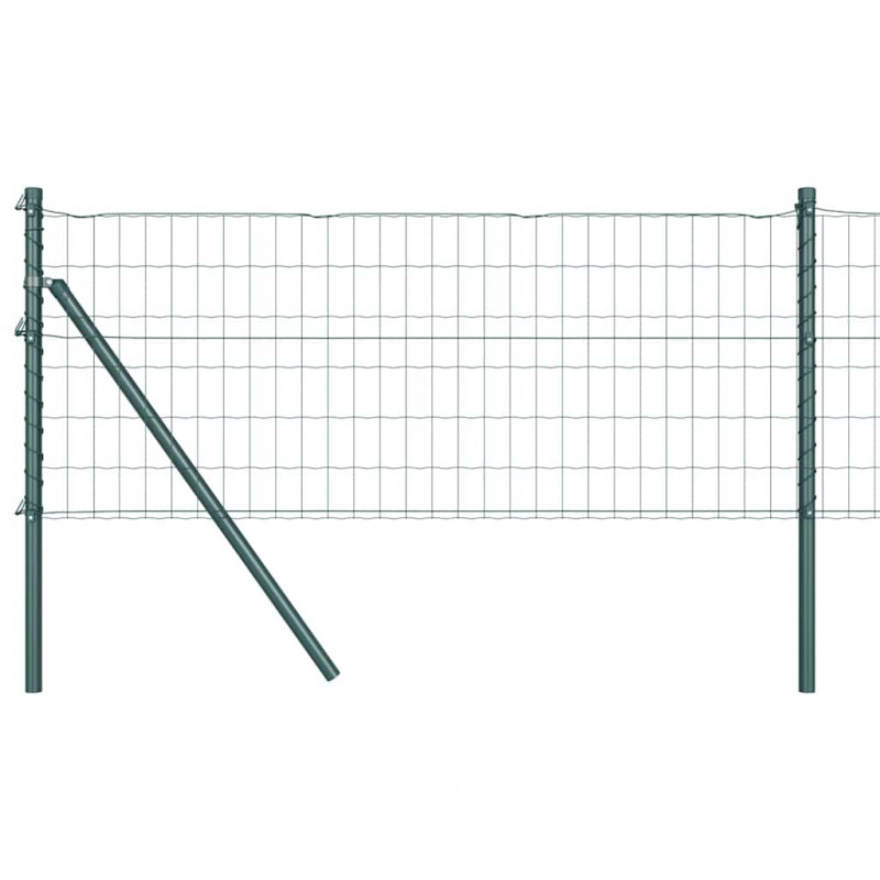 Ogrodzenie z słupkiem Zielony 0,8 x 25 m Stal i PVC