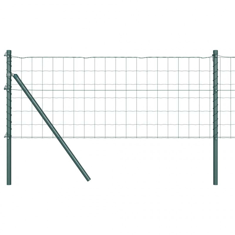 Ogrodzenie z słupkiem Zielony 0,6 x 25 m Stal i PVC