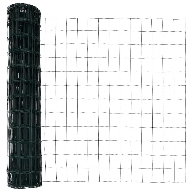 Ogrodzenie z słupkiem Zielony 1,2 x 25 m Stal i PVC