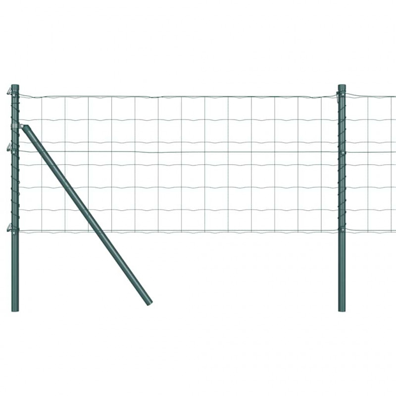 Ogrodzenie z słupkiem Zielony 0,6 x 25 m Stal i PVC