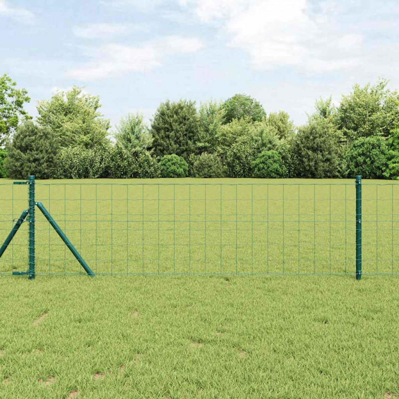 Ogrodzenie z słupkiem Zielony 0,8 x 25 m Stal