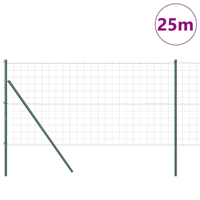 Ogrodzenie z słupkiem Zielony 1 x 25 m Stal