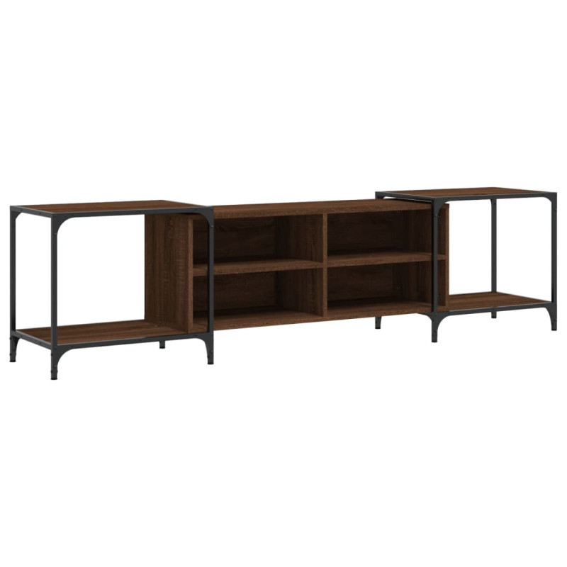 Szafka pod telewizor, brązowy dąb, 203x37x50 cm