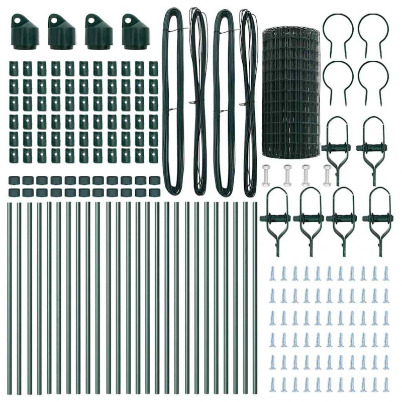 Ogrodzenie z słupkiem Zielony 0,4 x 50 m Stal i PVC