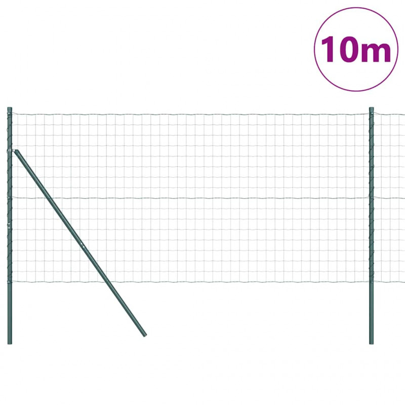 Ogrodzenie z słupkiem Zielony 1,4 x 10 m Stal i PVC