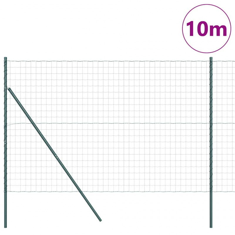 Ogrodzenie z słupkiem Zielony 1,5 x 10 m Stal