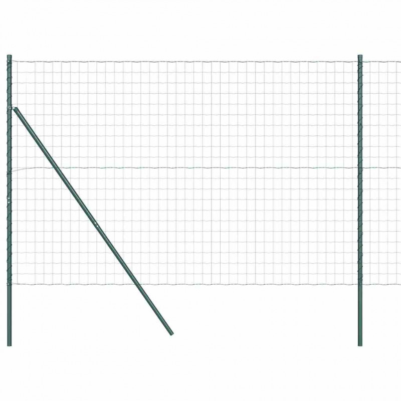 Ogrodzenie z słupkiem Zielony 1,6 x 10 m Stal i PVC