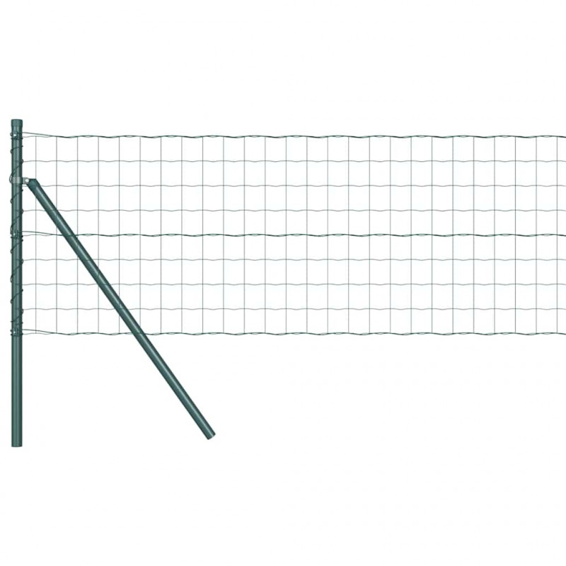 Ogrodzenie z słupkiem Zielony 0,8 x 25 m Stal