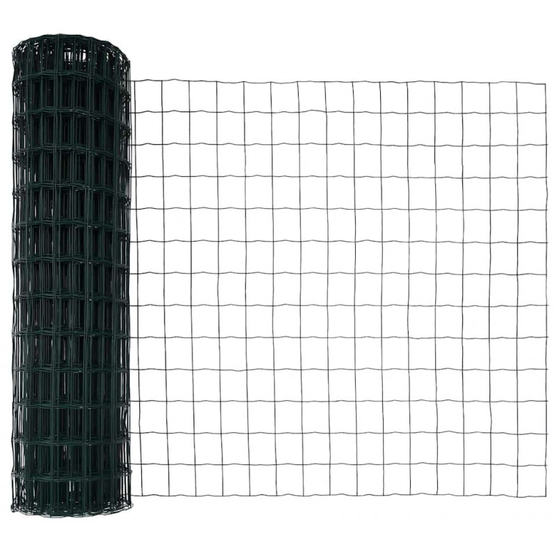 Ogrodzenie z słupkiem Zielony 1 x 25 m Stal