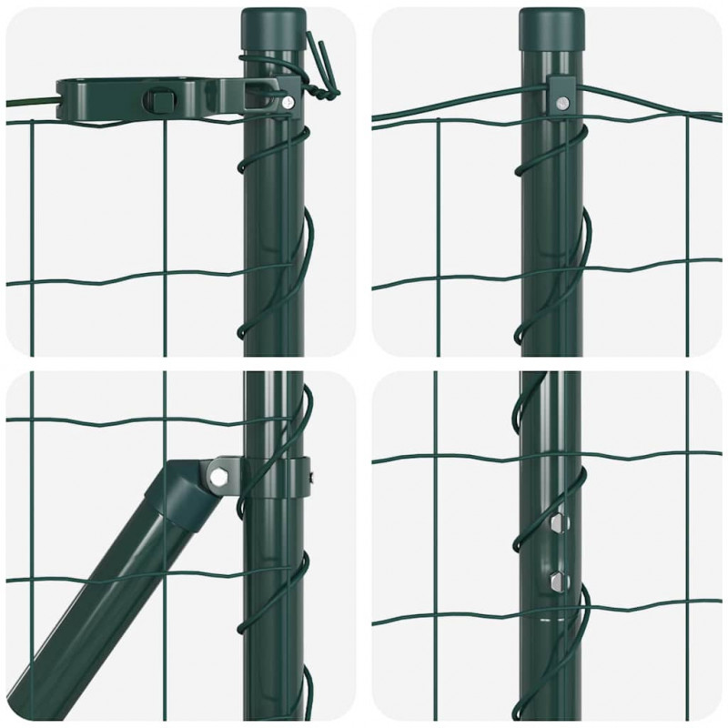 Ogrodzenie z słupkiem Zielony 1 x 25 m Stal