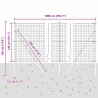 Ogrodzenie z słupkiem Szary 1,4 x 10 m Stal i PVC