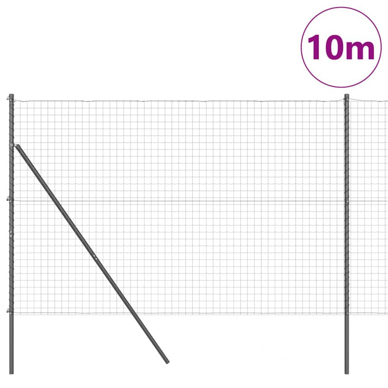 Ogrodzenie z słupkiem Szary 1,5 x 10 m Stal i PVC
