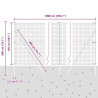 Ogrodzenie z słupkiem Szary 1,5 x 10 m Stal i PVC