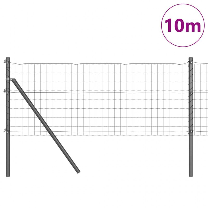 Ogrodzenie z słupkiem Szary 0,4 x 10 m Stal i PVC