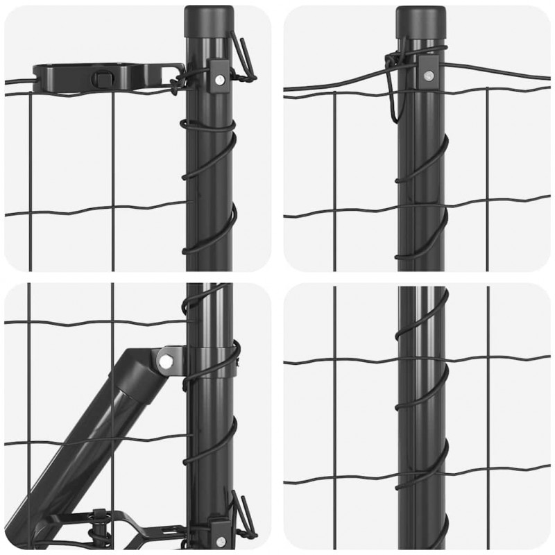 Ogrodzenie z słupkiem Szary 0,6 x 10 m Stal i PVC