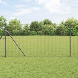 Ogrodzenie z słupkiem Szary 1 x 10 m Stal i PVC