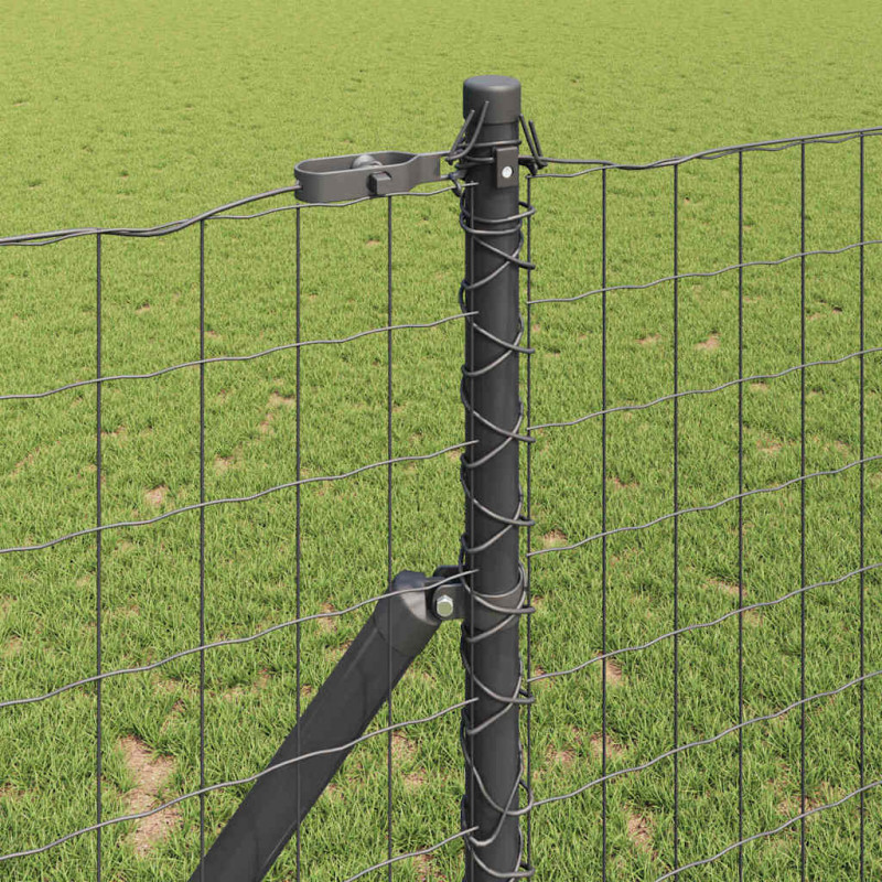 Ogrodzenie z słupkiem Szary 1 x 10 m Stal i PVC
