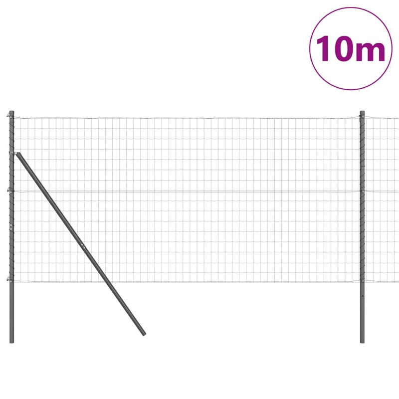 Ogrodzenie z słupkiem Szary 1,4 x 10 m Stal i PVC