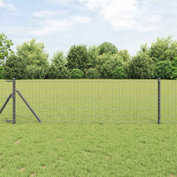 Ogrodzenie z słupkiem Szary 0,4 x 10 m Stal i PVC