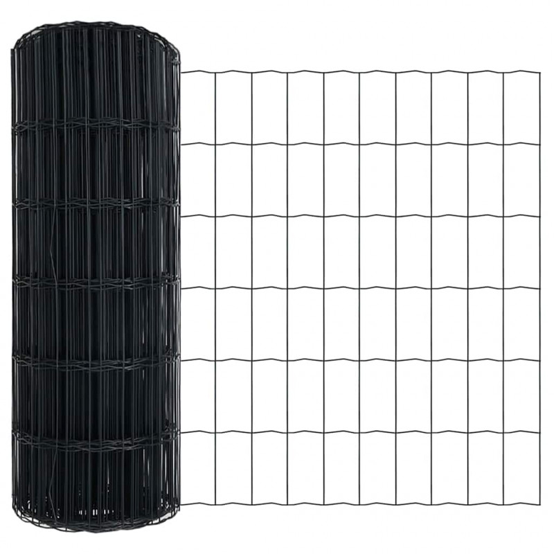 Ogrodzenie z słupkiem Szary 0,8 x 10 m Stal i PVC