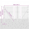 Ogrodzenie z słupkiem Szary 1,2 x 10 m Stal i PVC