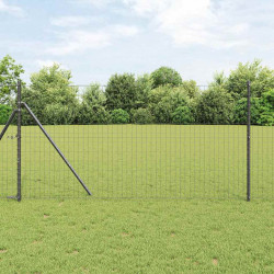 Ogrodzenie z słupkiem Szary 1,4 x 10 m Stal i PVC