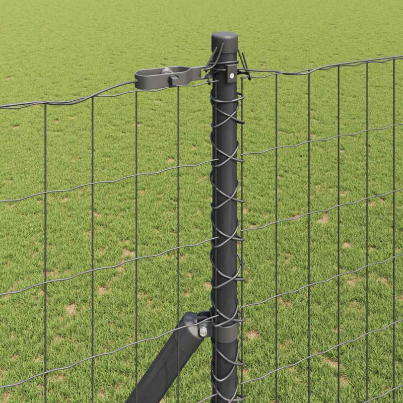 Ogrodzenie z słupkiem Szary 1,5 x 10 m Stal i PVC