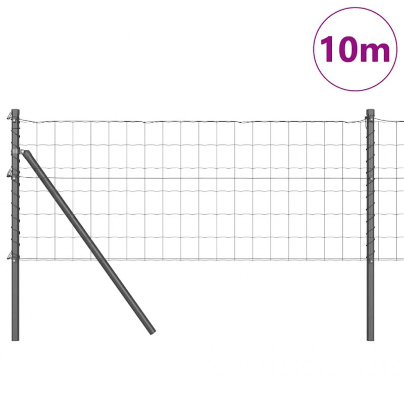 Ogrodzenie z słupkiem Szary 0,6 x 10 m Stal i PVC