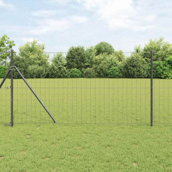 Ogrodzenie z słupkiem Szary 1 x 10 m Stal i PVC