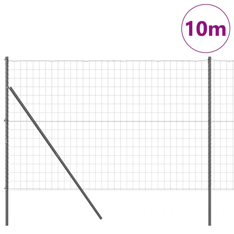Ogrodzenie z słupkiem Szary 1,5 x 10 m Stal i PVC