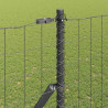 Ogrodzenie z słupkiem Szary 1,5 x 10 m Stal i PVC